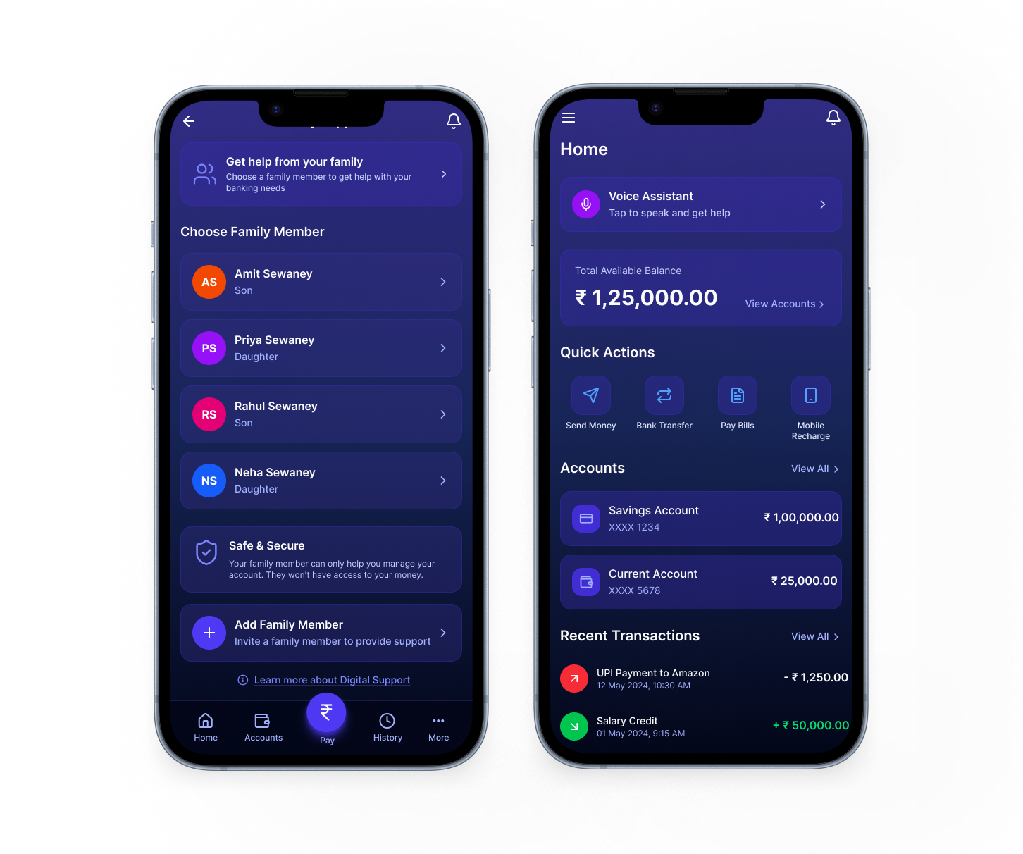 Mobile mockup images of senior ease case study